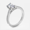 hidden halo lab created radiant diamond engagement rings