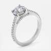 hidden halo round diamond engagement ring