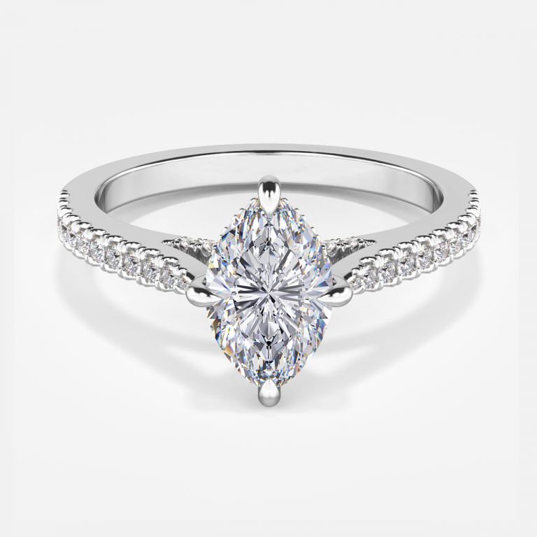 marquise hidden halo engagement rings