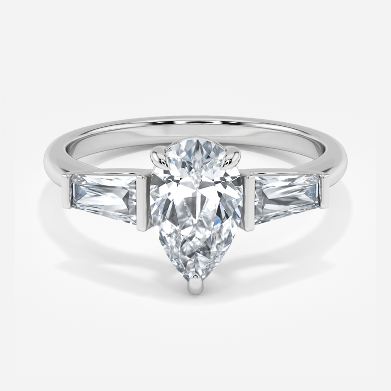 one carat three stone diamond engagement ring