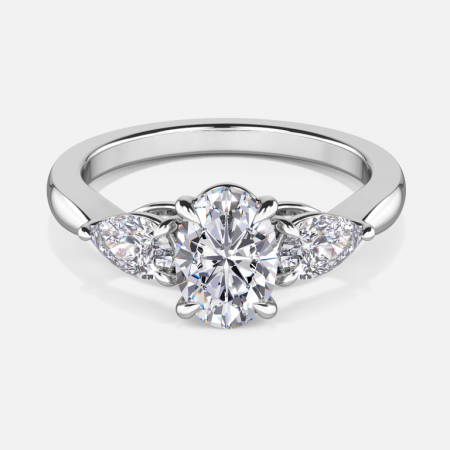Olina Oval Three Stone Engagement Ring