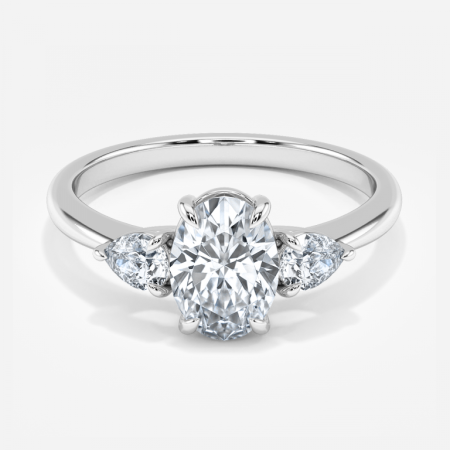 Renai Oval Three Stone Engagement Ring