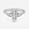 pear three stone setting ring