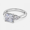 princess band white gold engagement ring