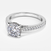 round cut hidden halo diamond engagement ring
