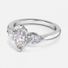 three stone diamond engagement ring marquise cut