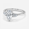three stone pear shaped engagement ring