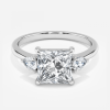 three stone princess engagement ring