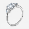 white gold cushion cut three stone engagement ring