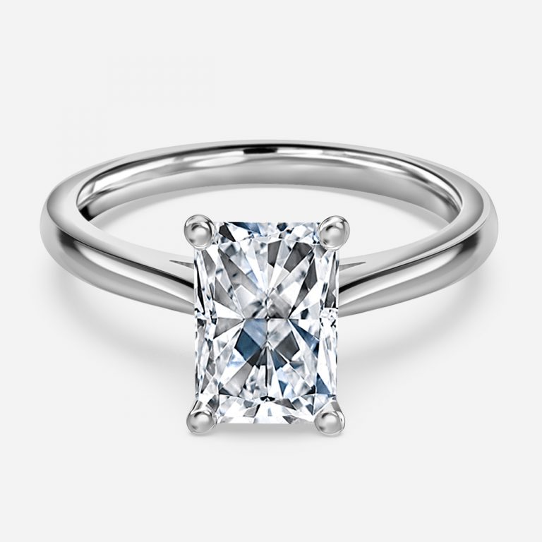 2 carat radiant cut solitaire diamond ring