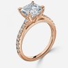 asscher band rose gold diamond ring