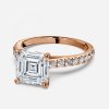 asscher shaped ring with diamond band
