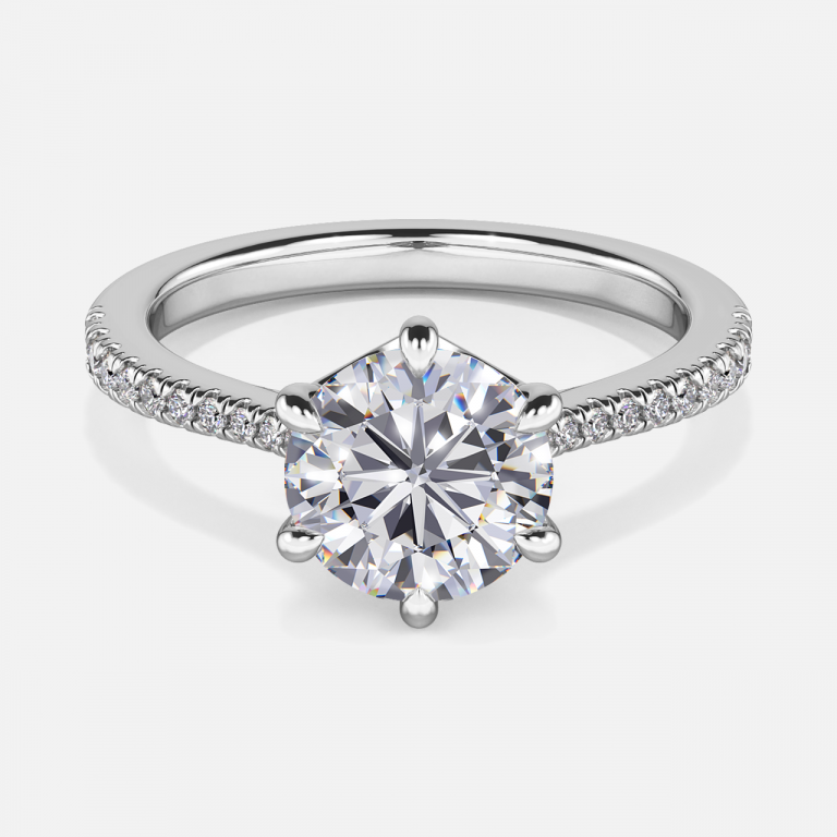 dainty round cut engagement ring