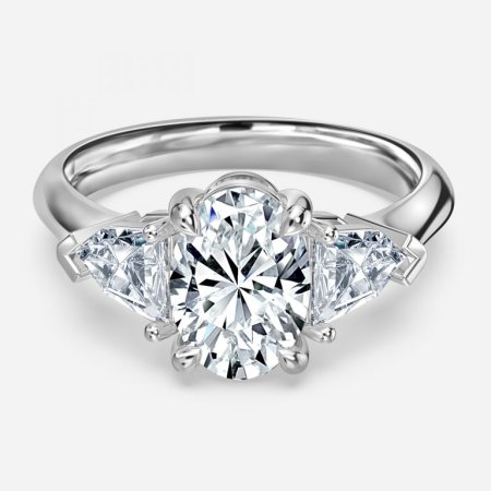 Delaila Oval Three Stone Engagement Ring