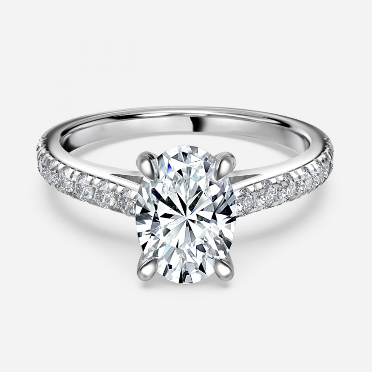 oval cut diamond band ring