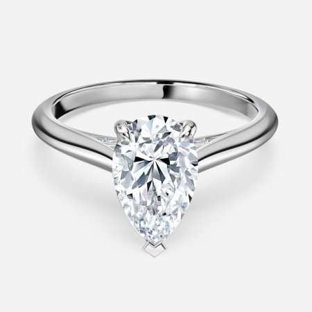 Kensley Pear Hidden Halo Engagement Ring