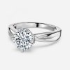 platinum round shaped diamond solitaire ring