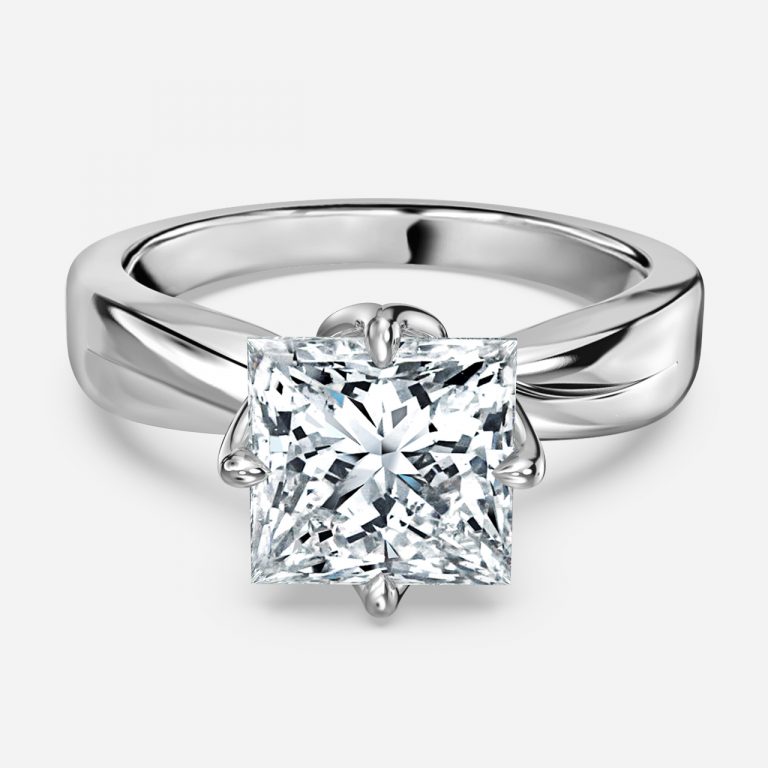 princess shaped diamond solitaire engagement rings