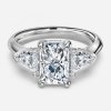 radiant 3 stone diamond ring white gold