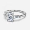 radiant cut three stone diamond ring