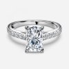 radiant diamond engagement ring with diamond band