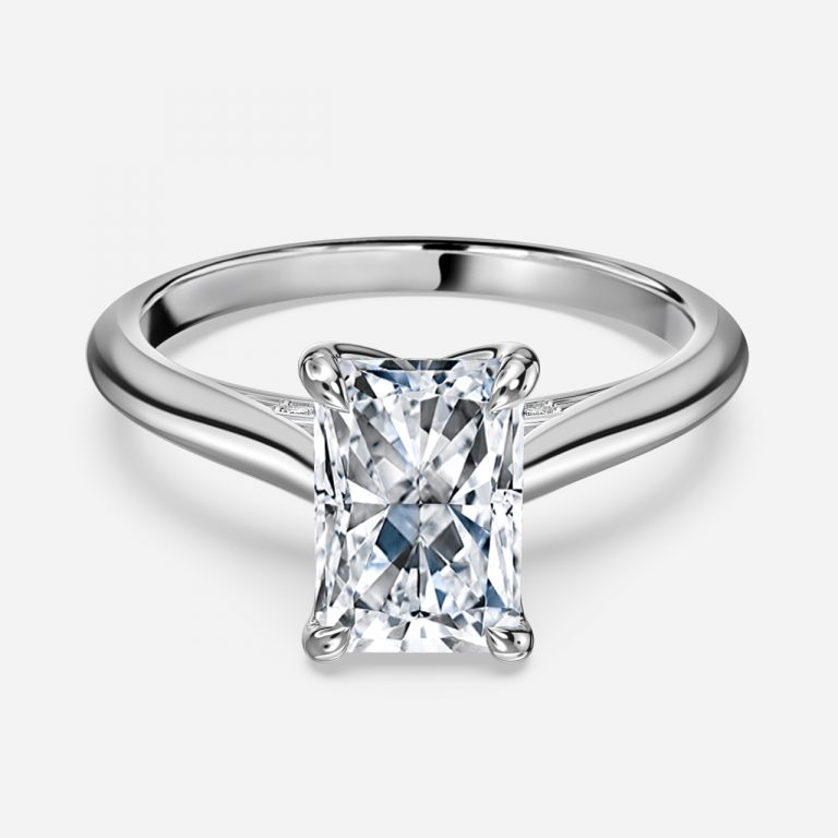 radiant solitaire ring white gold