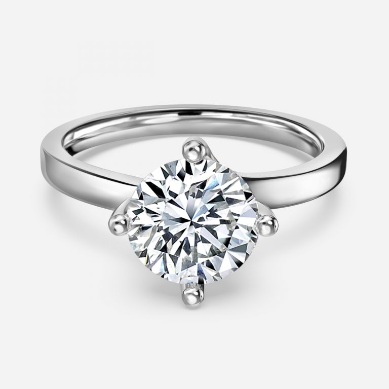 round brilliant cut solitaire diamond engagement ring