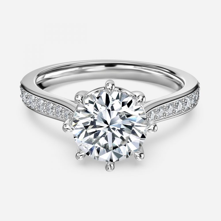 round cut diamond vintage engagement rings