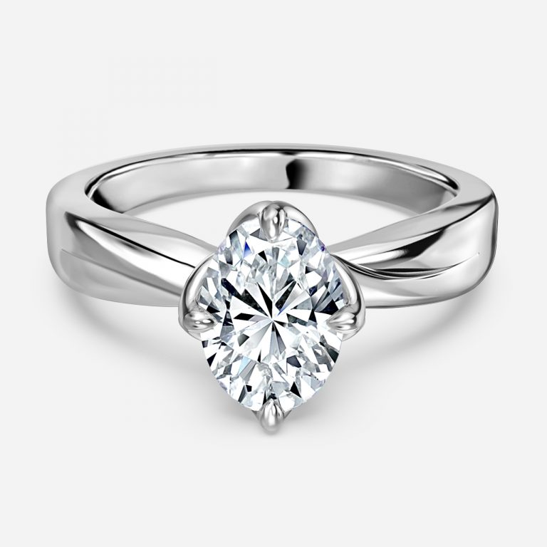 solitaire oval cut diamond ring