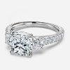 three stone cushion cut diamond wedding ring
