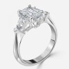 three stone emerald cut 2 ct diamond ring