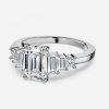 three stone emerald cut engagement ring
