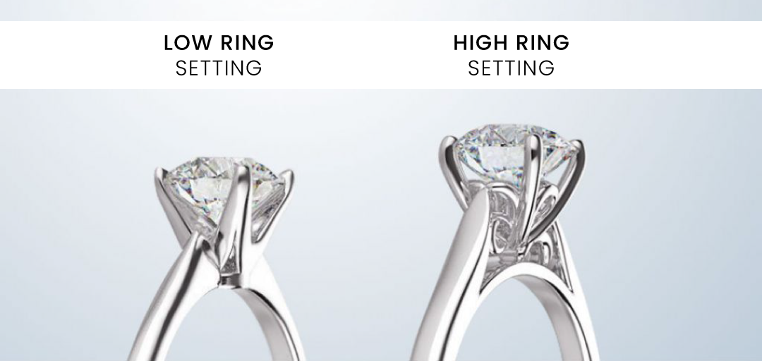 High Setting vs Low settings Engagement Rings