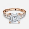 wedding band with asscher engagement ring