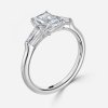 white gold three stone radiant cut diamond ring