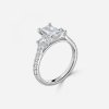 1 carat radiant diamond ring three stone setting