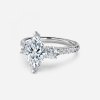 marquise three stone engagement ring with diamond band