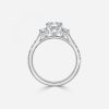 radiant cut engagement ring with three stone