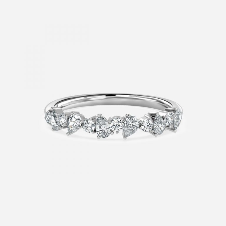wedding band round and pear diamond