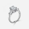 2 carat radiant cut engagement ring with three stone
