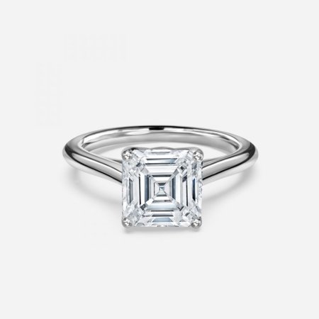 Lotus Asscher Solitaire Engagement Ring Lotus Asscher Solitaire Engagement Ring