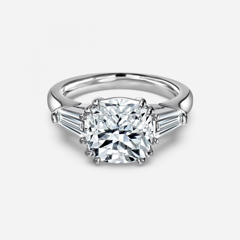 cushion cut three stone engagement rings 1 carat