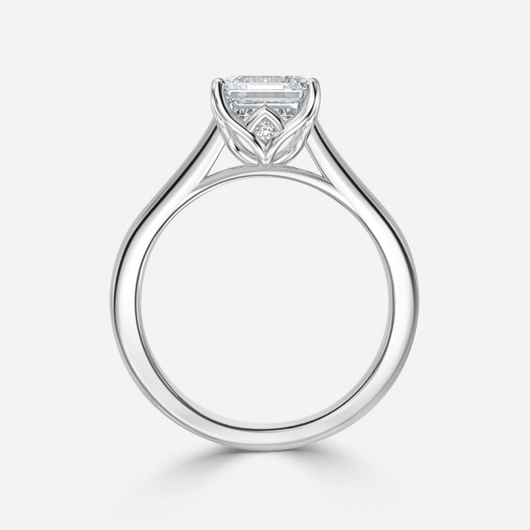 diamond asschre cut solitaire engagement rings