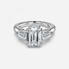 emerald cut three stone engagement rings 1 carat
