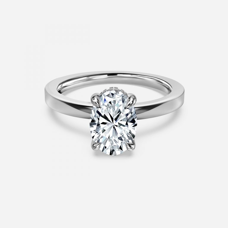 oval engagement ring with hidden halo
