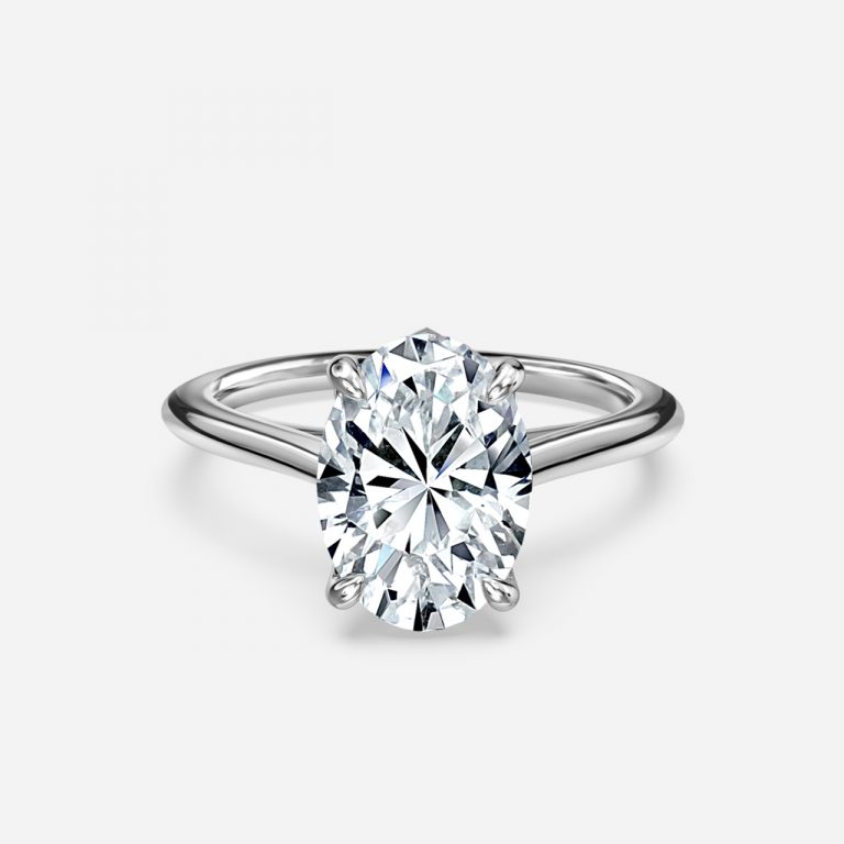 oval solitaire engagement ring with wedding band