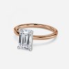 solitaire emerald cut engagement ring rose gold