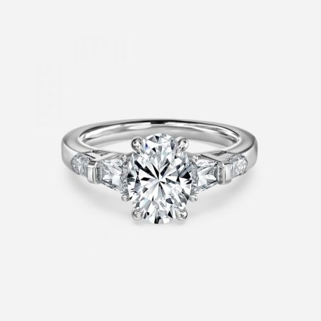 Maya Oval Three Stone Engagement Ring