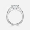 three stone princess engagement ring white gold