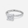 1.5 carat asscher diamond band ring